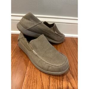 Crocs 7 Canvas slip on shoes tan - Men's size 7  Santa Cruz